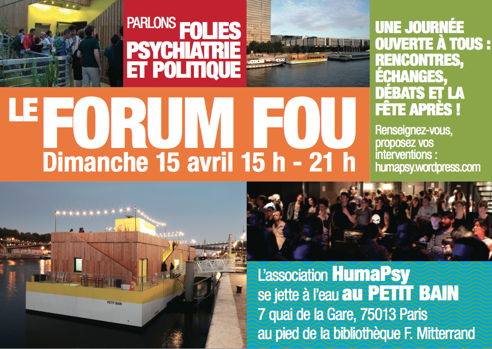 > LE FORUM FOU, c’est ce dimanche au Petit Bain !