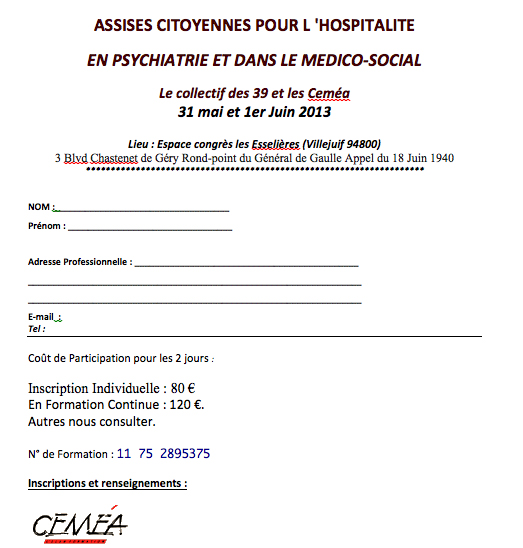 >Appel pour des assises citoyennes pour l’hospitalité en psychiatrie et dans le médico-social