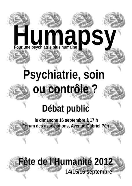 >Humapsy : débat le 16 septembre à 17h